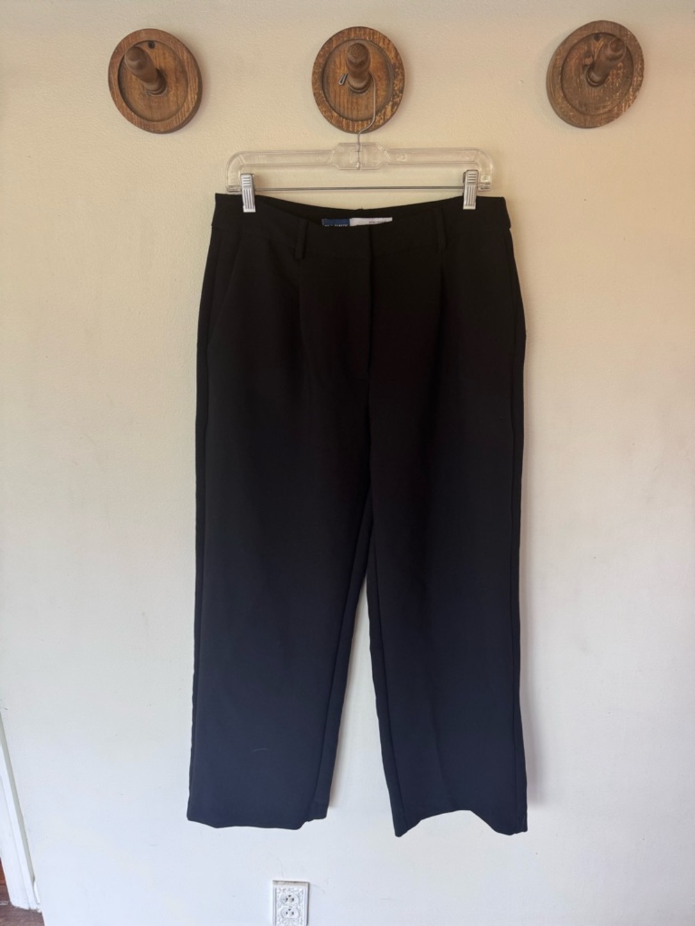 Old Navy extra high rise Taylor wide leg black trouser pants size 8